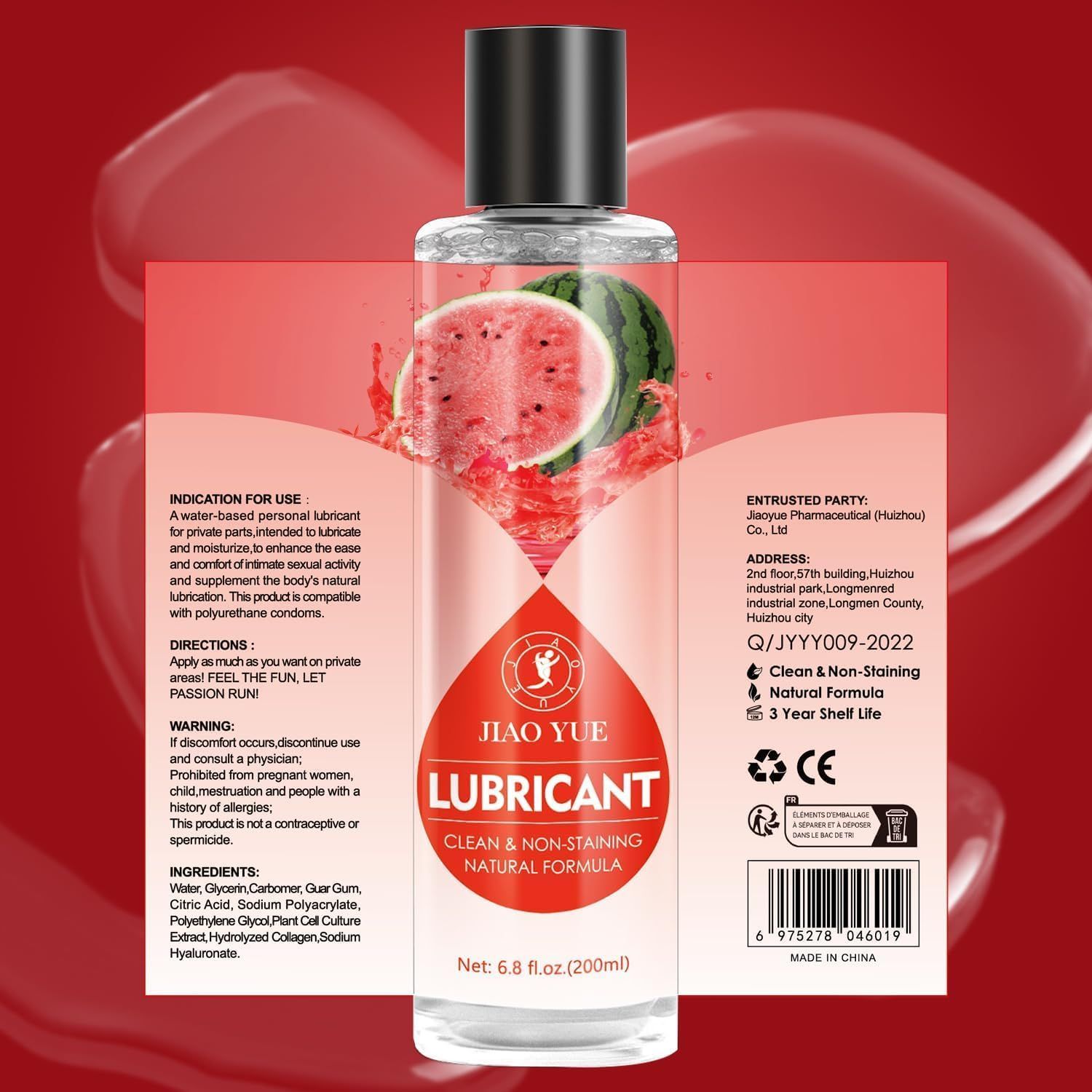 Lubricante Sabor Sandia Larga Duracion 200ml