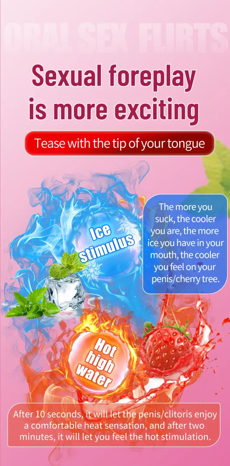 Lubricante Sabor Fresa Caliente y Menta Fria para Sexo Oral