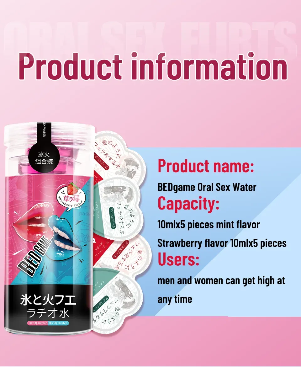 Lubricante Sabor Fresa Caliente y Menta Fria para Sexo Oral