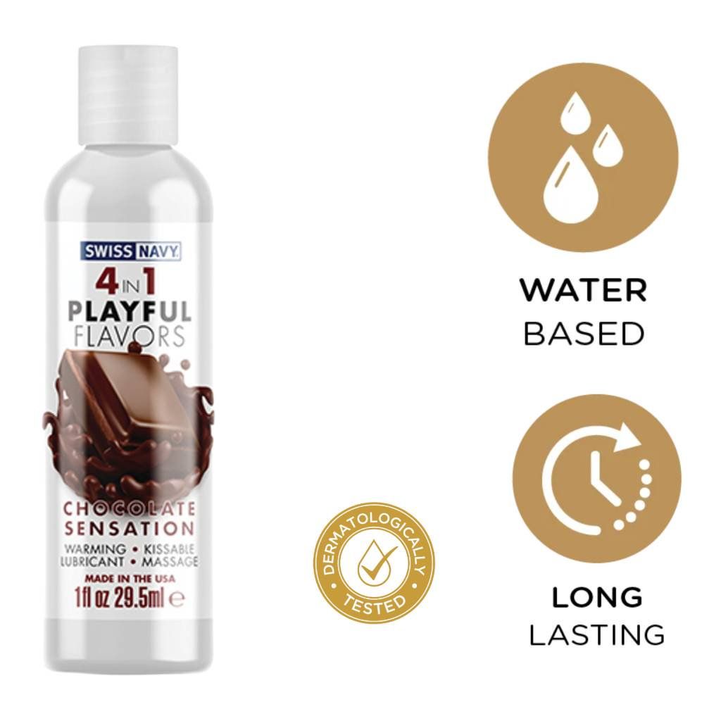 Lubricante 4 en 1 Base Agua Sabor Chocolate Swiss Navy 1oz