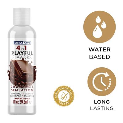 Lubricante 4 en 1 Base Agua Sabor Chocolate Swiss Navy 1oz