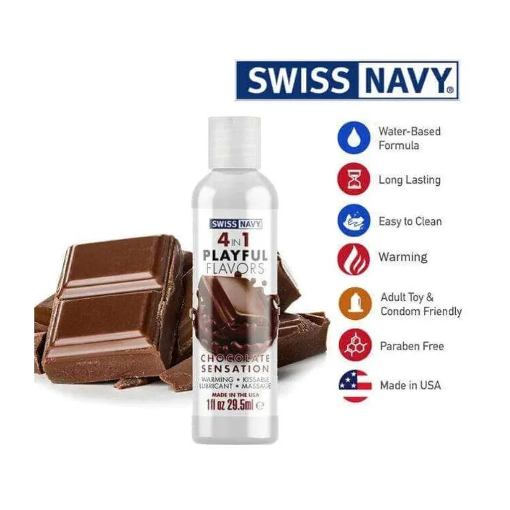 Lubricante 4 en 1 Base Agua Sabor Chocolate Swiss Navy 1oz