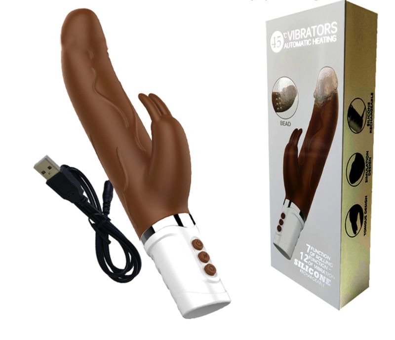 Dildo Vibrador Rotación Interna Chocolate