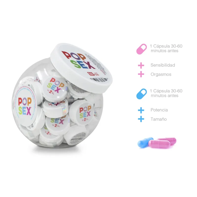 POP SEX | 2 CÁPSULAS | PARA EL Y ELLA  AZUL Y  ROSA