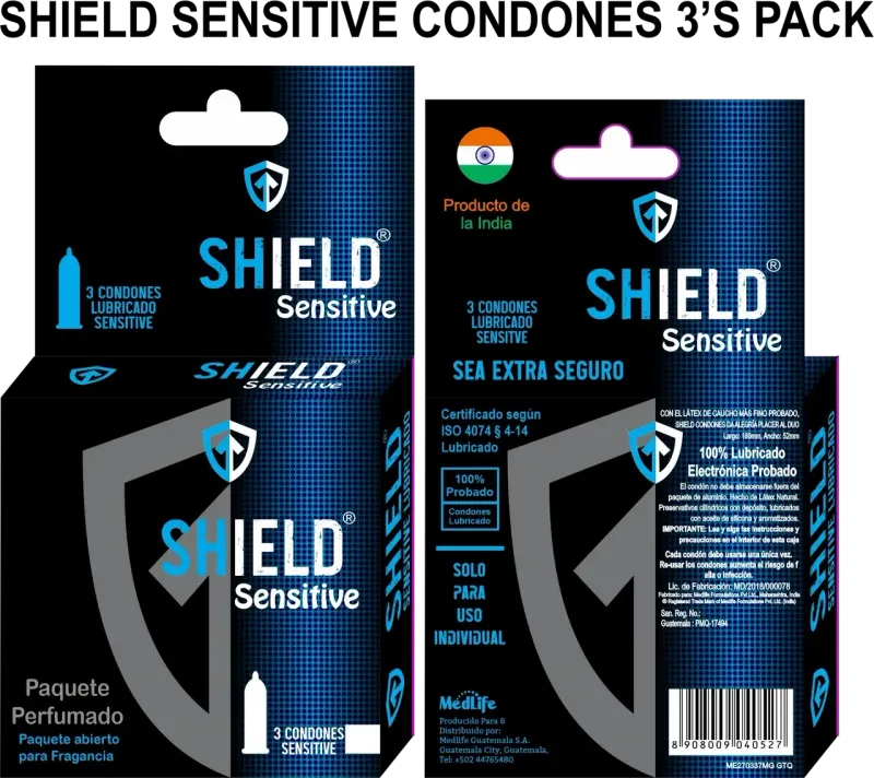 CONDONES SHIELD SENSITIVO LUBRICADO