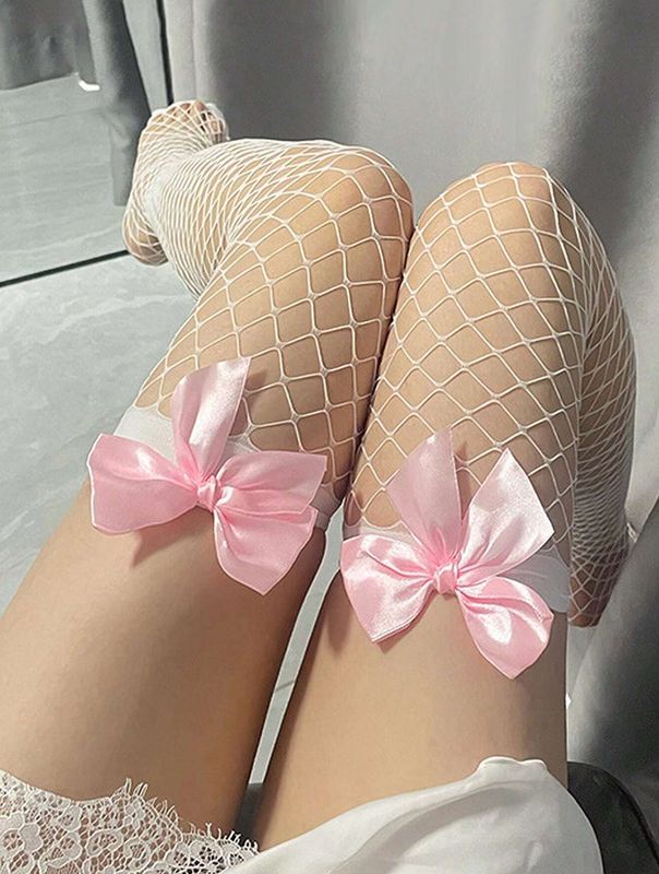 Medias Rosa con moñita