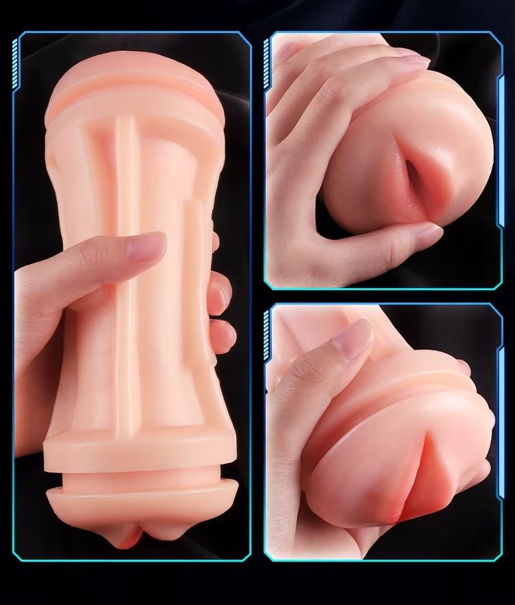 Masturbador Doble Tipo Copa con Sonido y Vibracion