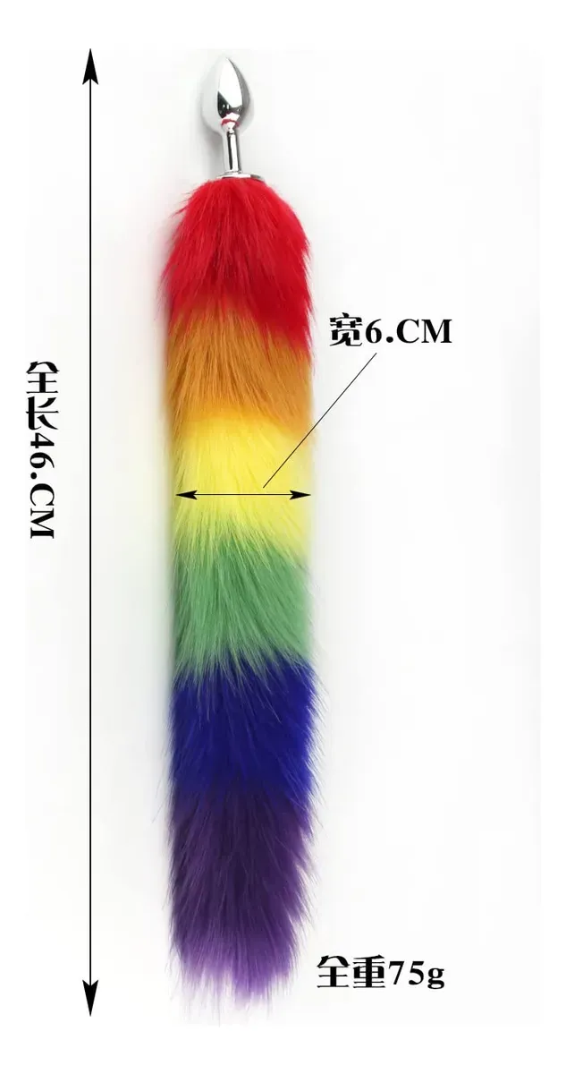 Plug Anal Cola De Zorro Arcoiris