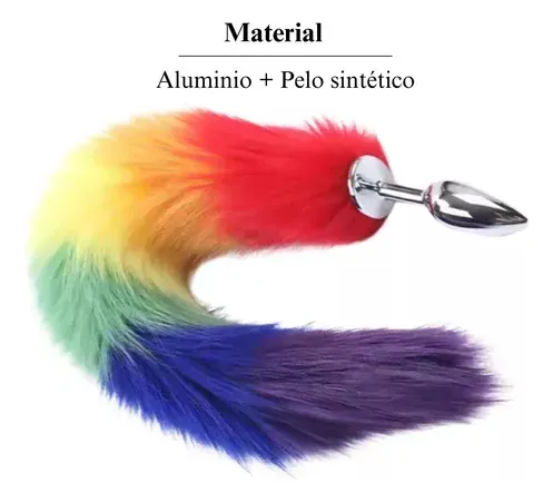 Plug Anal Cola De Zorro Arcoiris
