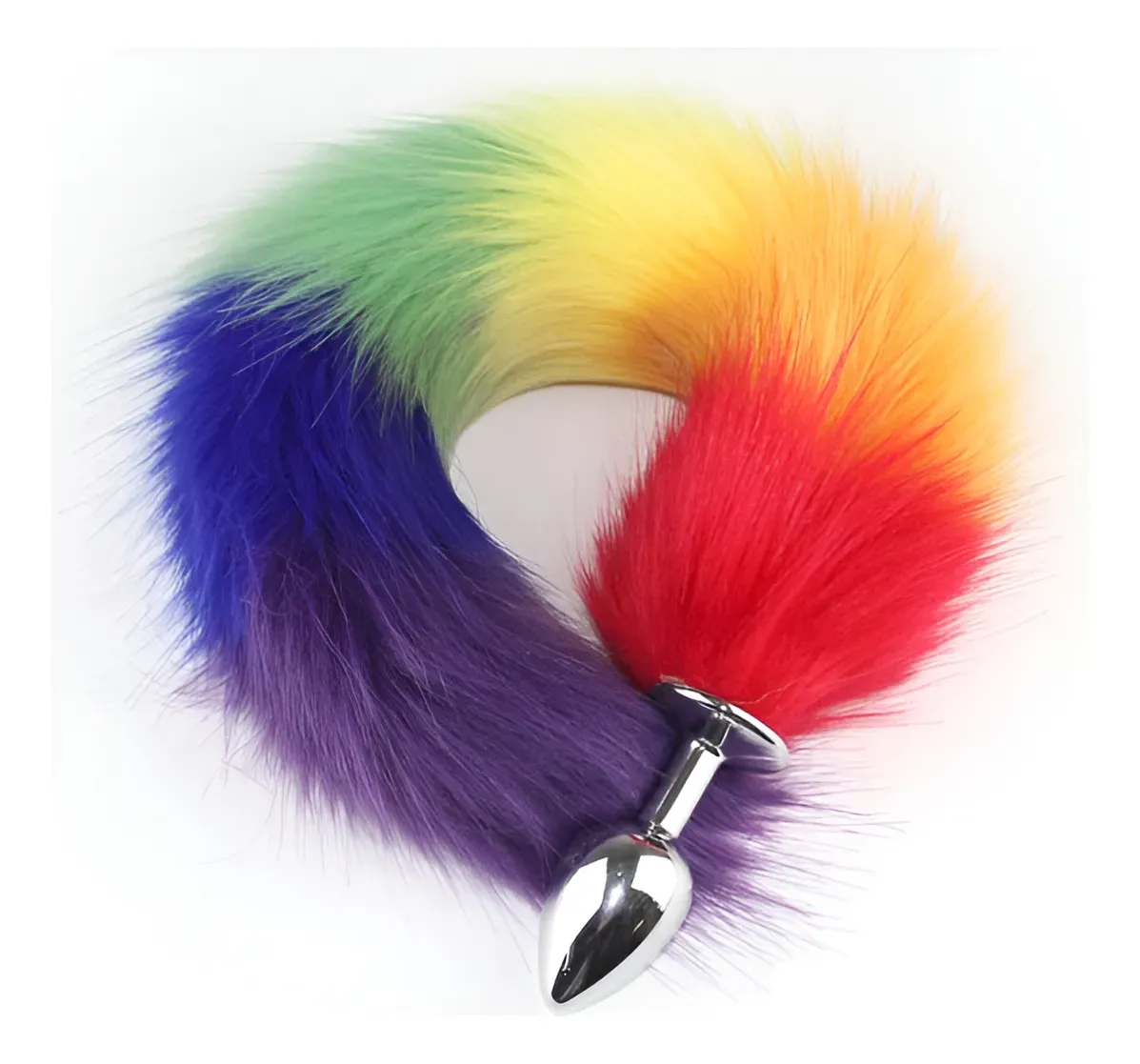 Plug Anal Cola De Zorro Arcoiris