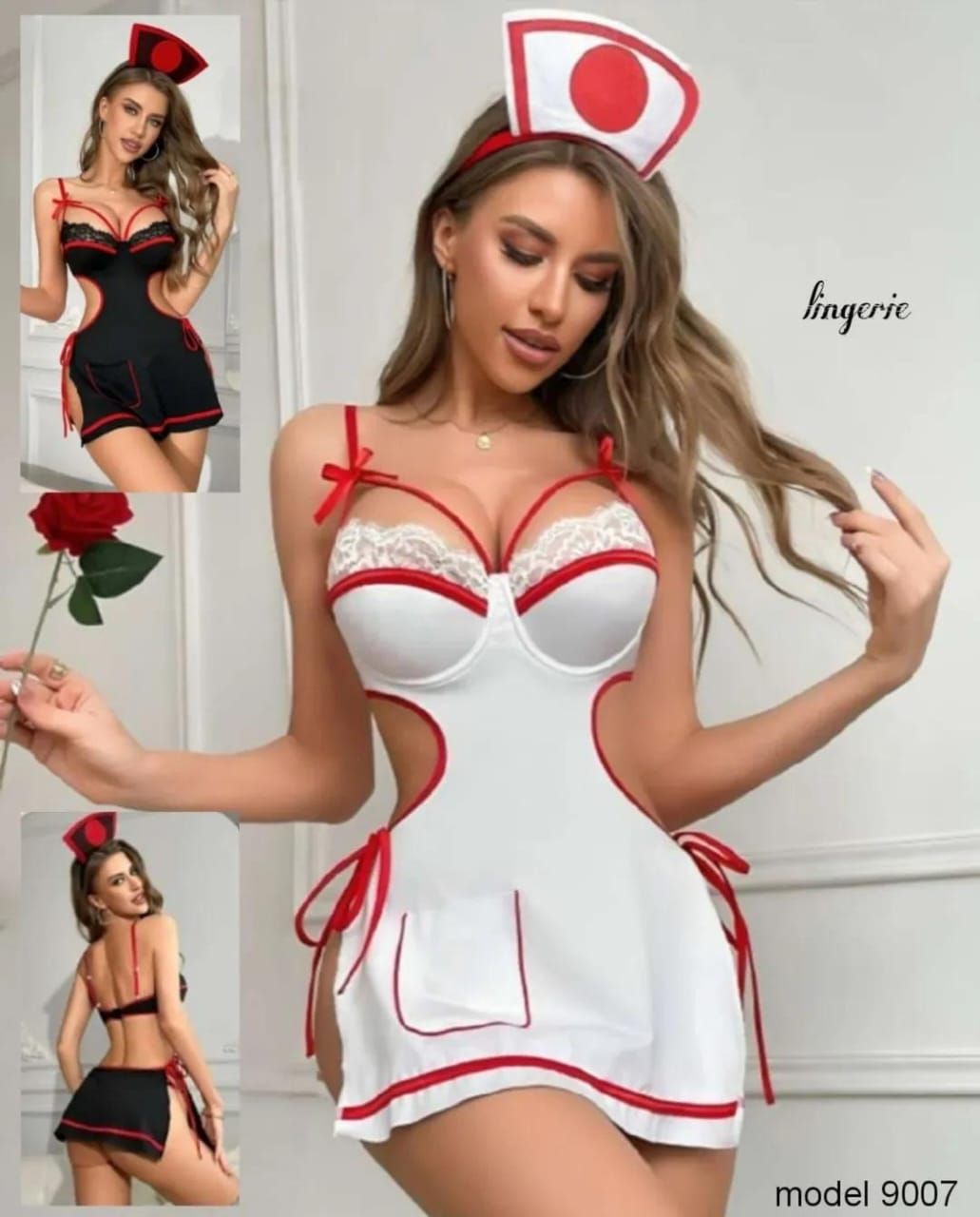 Sexy traje de enfermera tipo vestido