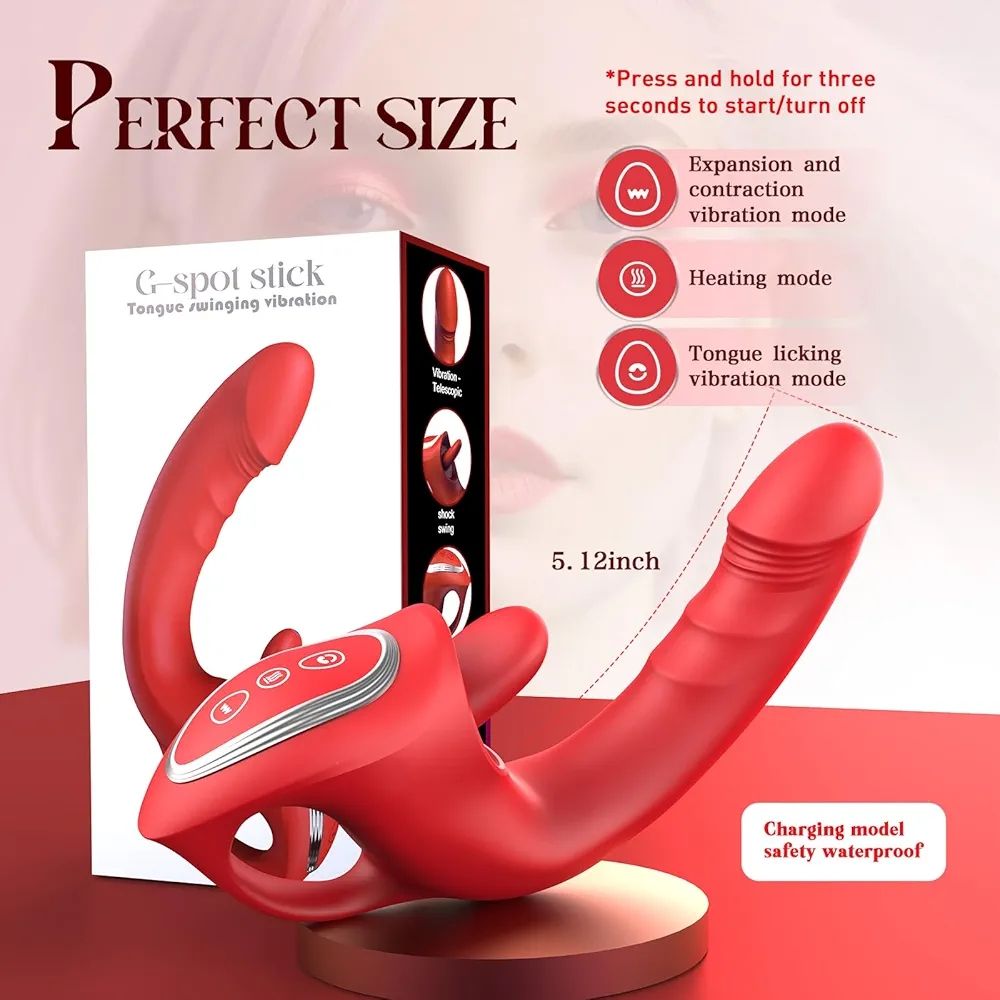 Vibrador curvo con lengua