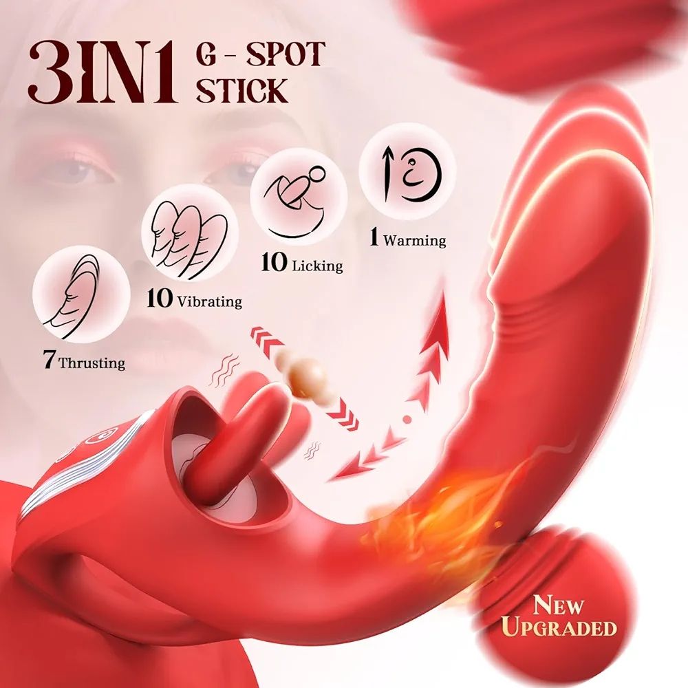 Vibrador curvo con lengua