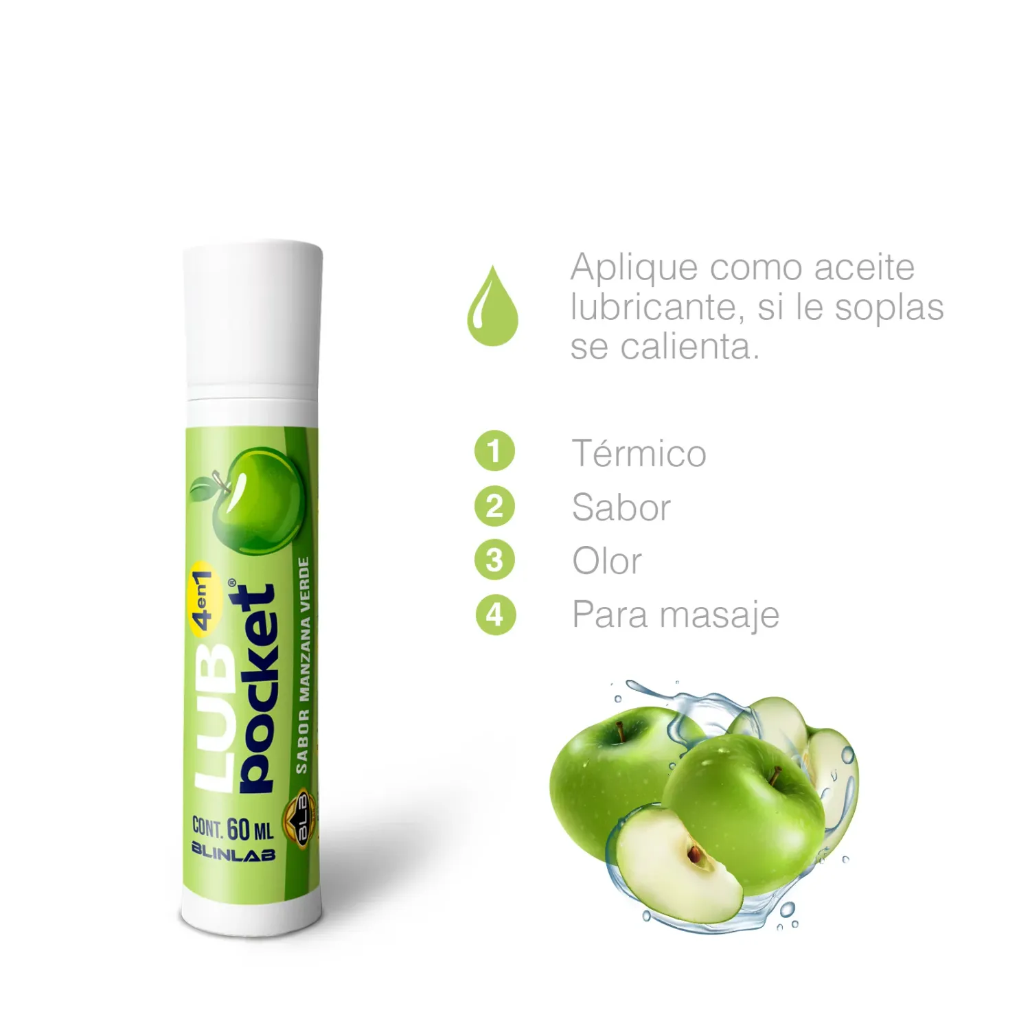 LUB POCKET MANZANA VERDE 4 EN 1 60 ML