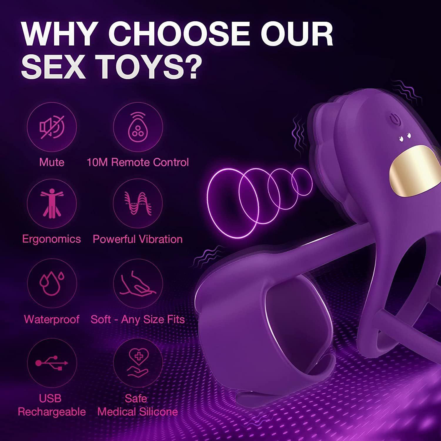 ANILLO VIBRADOR 3 EN 1 + CONTROL REMOTO