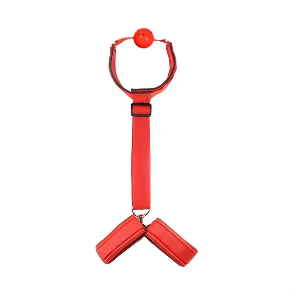 Kit de Mordaza y Esposas Ajustables Rojo
