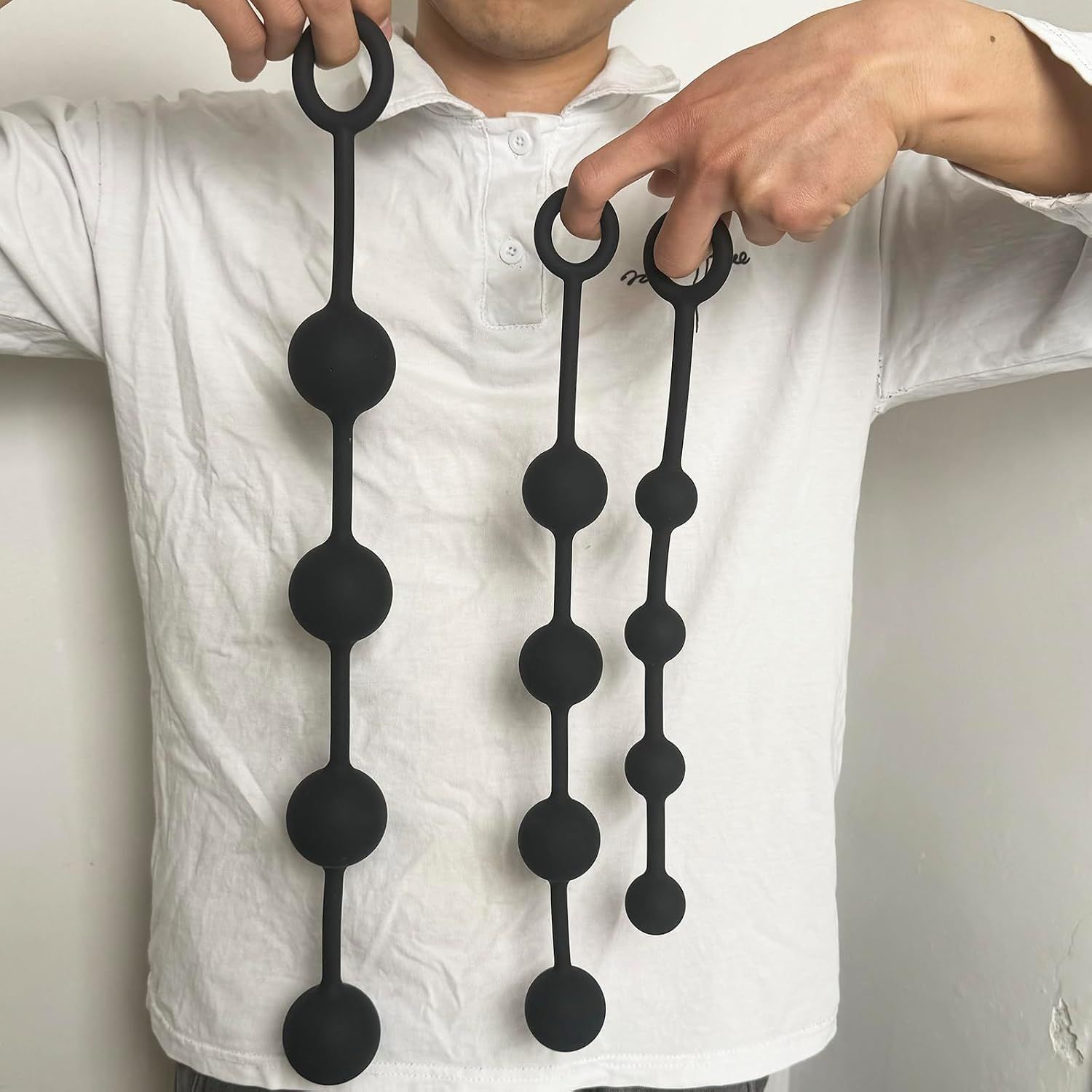 Tira Anal con Perlas de Silicona XL