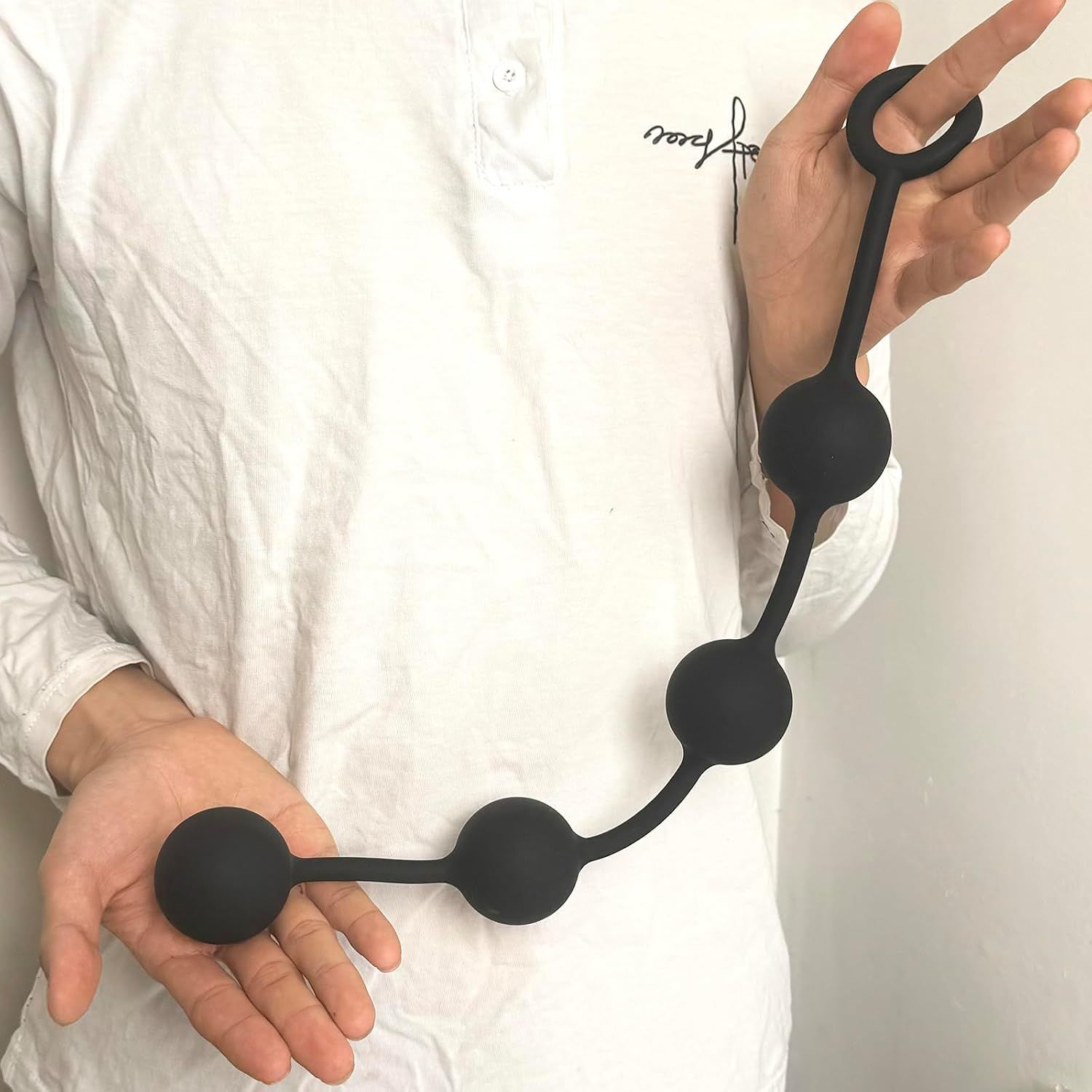 Tira Anal con Perlas de Silicona XL