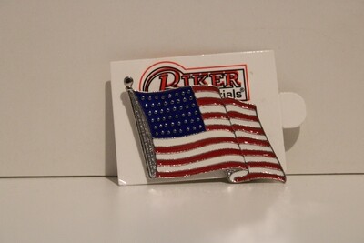 AMERICAN Flag Logo Pin Badge Silver