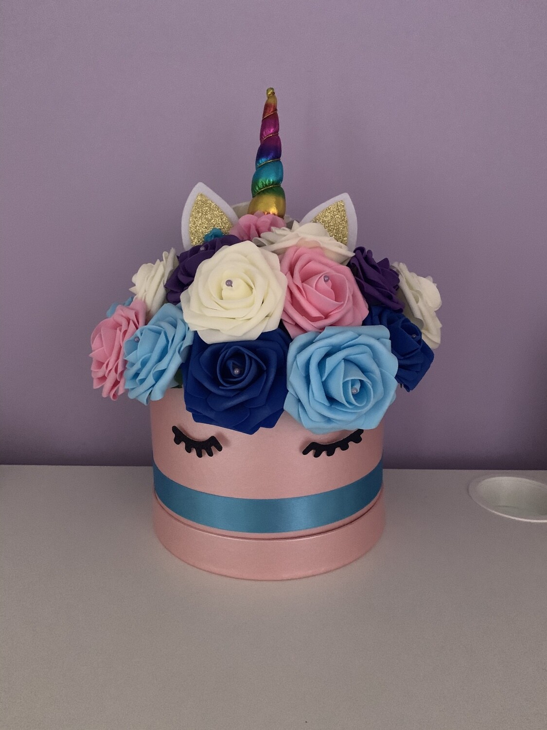 Large Diamante unicorn flower box