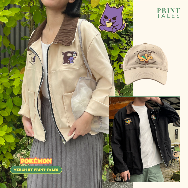 Pokemon Corduroy Collar Jacket and Caps