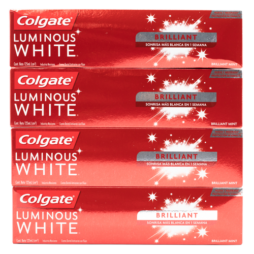 Colgate Luminous White Crema Dental 4 unidades /125 ml