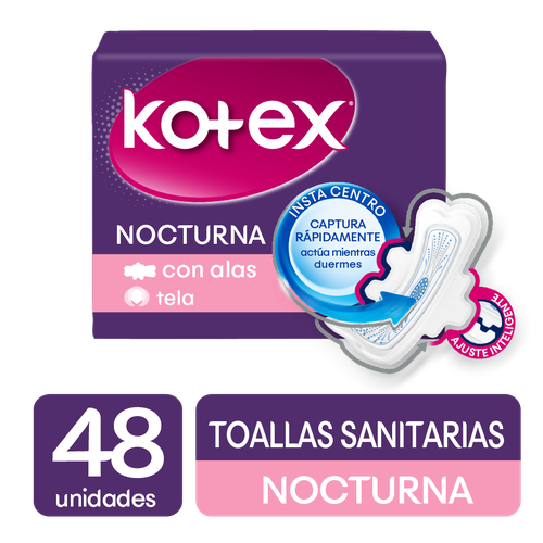 Kotex Nocturna Con Alas 48 unidades