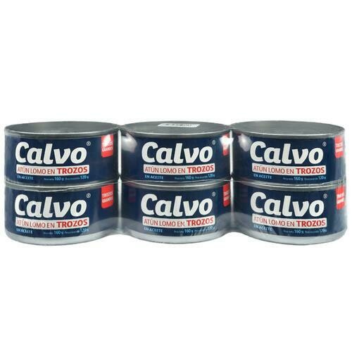 Calvo Atún Trozos en Aceite Vegetal 6 unidades/160 g
