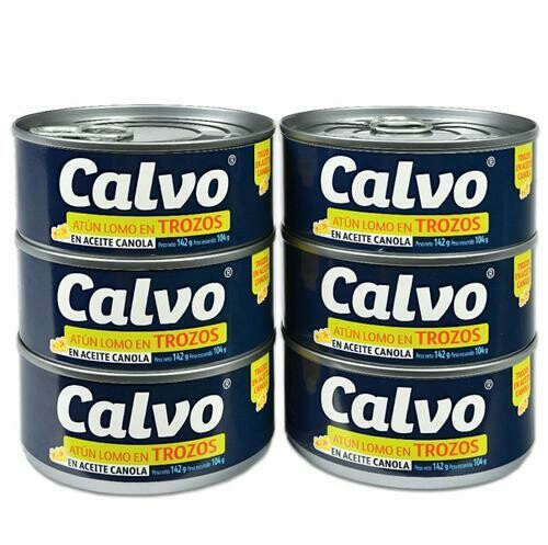 Calvo Atún Trozos en Aceite de Canola 6 unidades/142 g