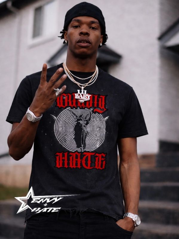 E.O.H Angels Vintage Wash Boxy Distressed Hem T-Shirt