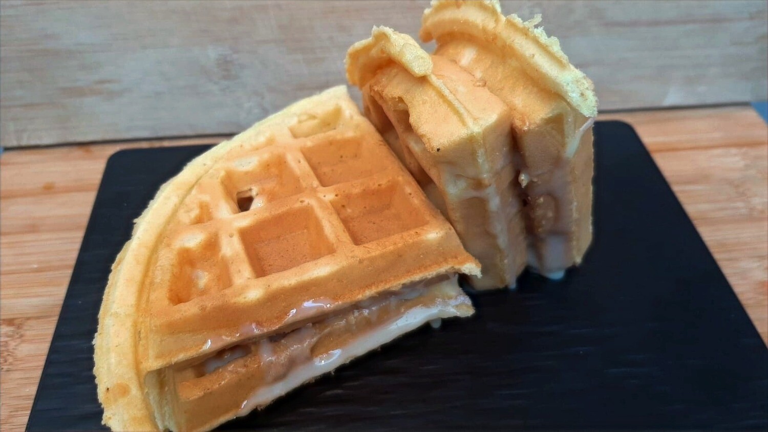 Hk Style Waffle with Condensed Milk & Peanut Butter