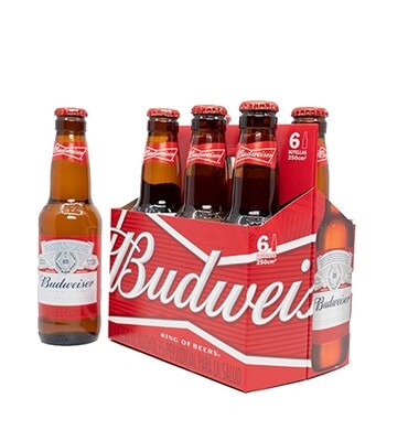 Cerveza Budweiser Six Pack botella 343ml