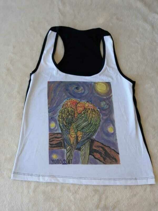 Musculosas Yoto Art con sublimación fondo blanco