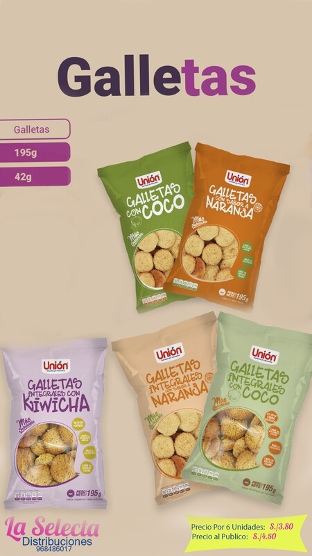 Galletas Naturales la Unión (Pedido mínimo 12 Unidades) Pedidos al Whatsap 968486017