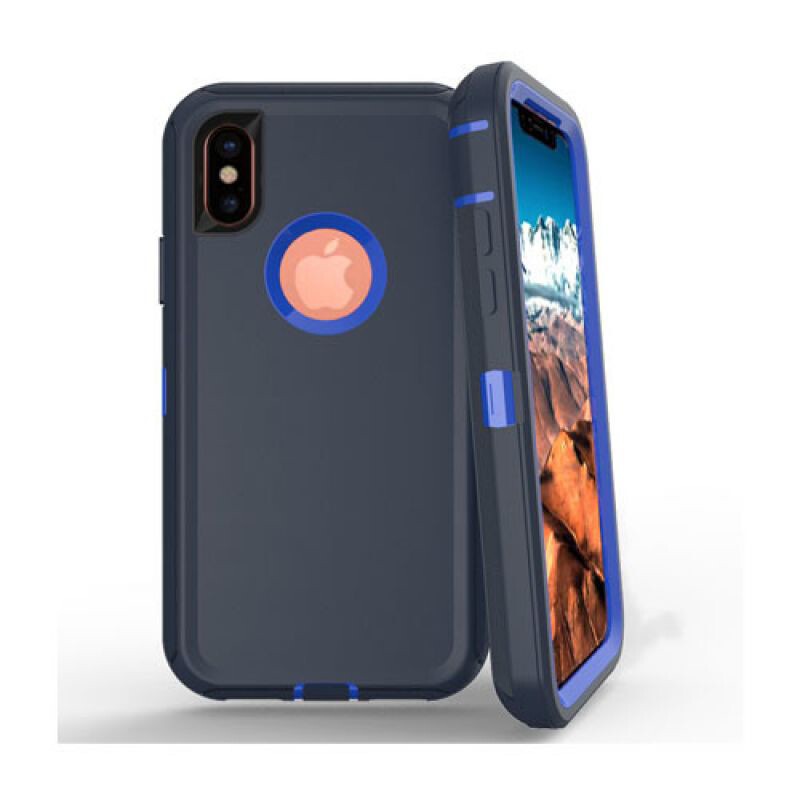Phone X / XS Defender Shockproof Case Cover -Navy Blue