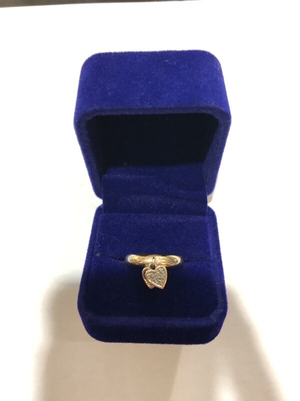 Sterling Silver Gold Colored Heart Ring