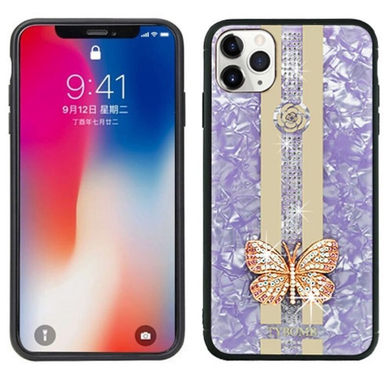 iPhone 11 Pro Max Female Diamond Confession Ring Case Butterfly PURPLE