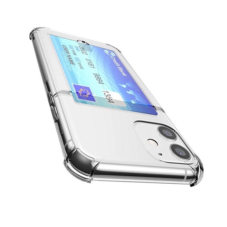 iPhone 11 TPU Soft Case with Card Holder - CLEAR