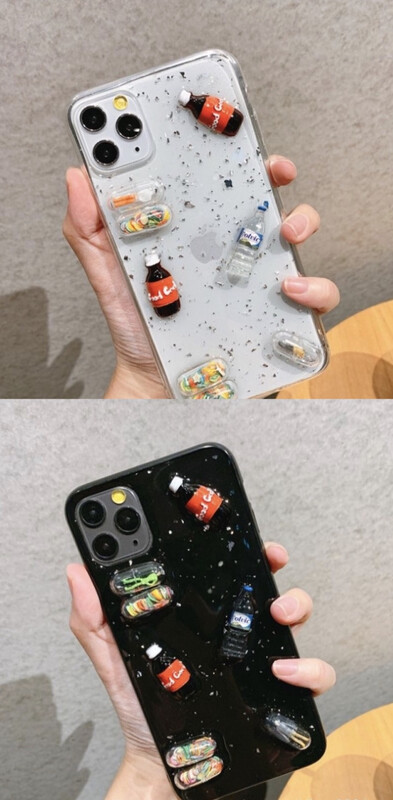 iPhone 11 Pro Epoxy Shapes On The Back Case- Black Or White