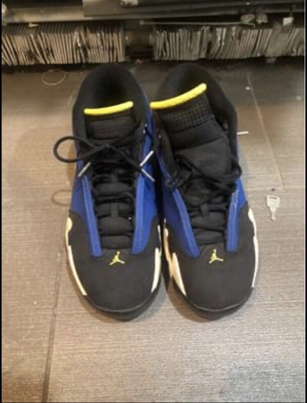 Nike air Jordan XIV 14 retro low “laney“ black blue white yellow size 12