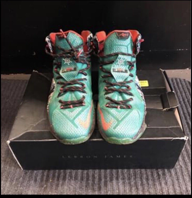 Nike 787558-363 Lebron 12 Xmas Akron Birch Size 10