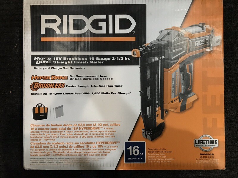 RIDGID 2 1/8&quot; Clean Drive Brad Nailer Gun Air 18 Ga Straight R213BNF