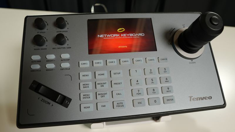 Tenveo NDI PTZ Camera Joystick Controller, 5'' LCD Screen