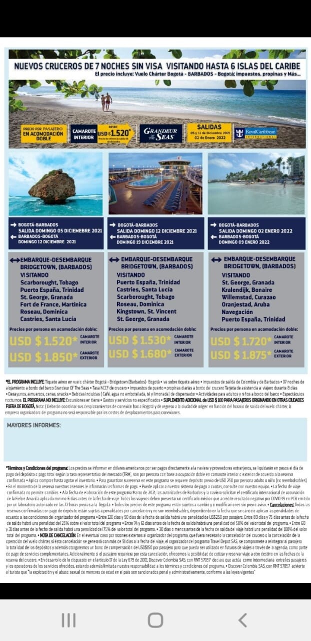 CRUCERO POR EL CARIBE