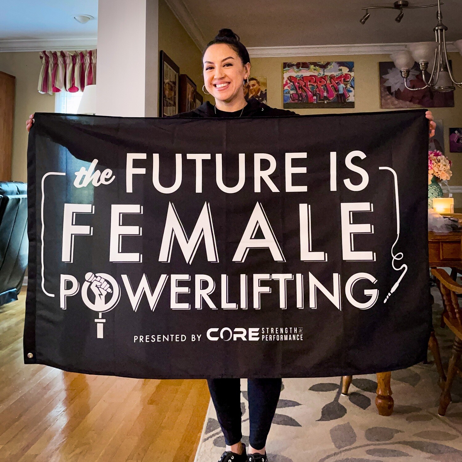 The Future Is Female Powerlifting Flag