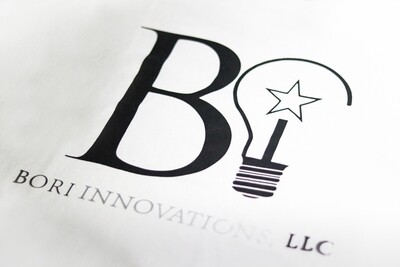 Bori Innovations White T-Shirt Black Matt Logo Chrome Innovations