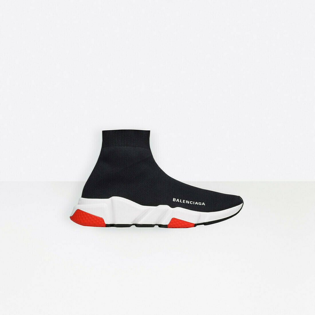 Balenciaga speed black sole red