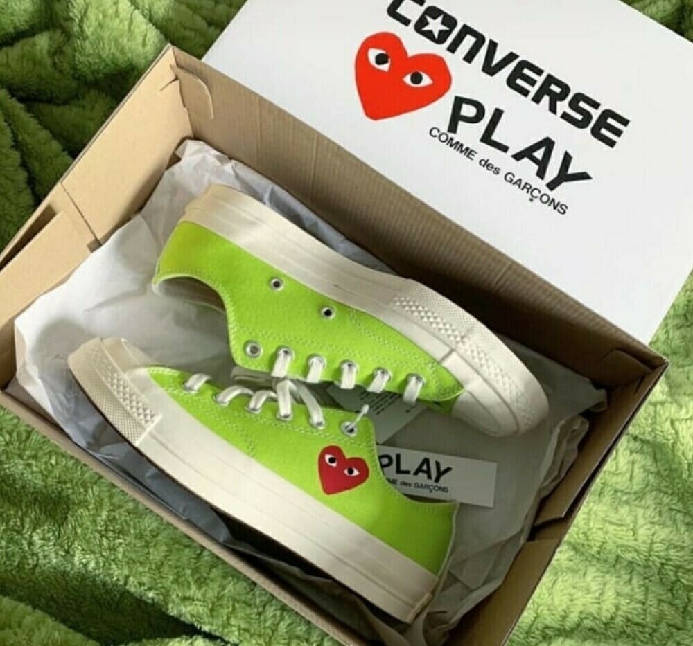 Converse Play Comme des Garcons low lime green