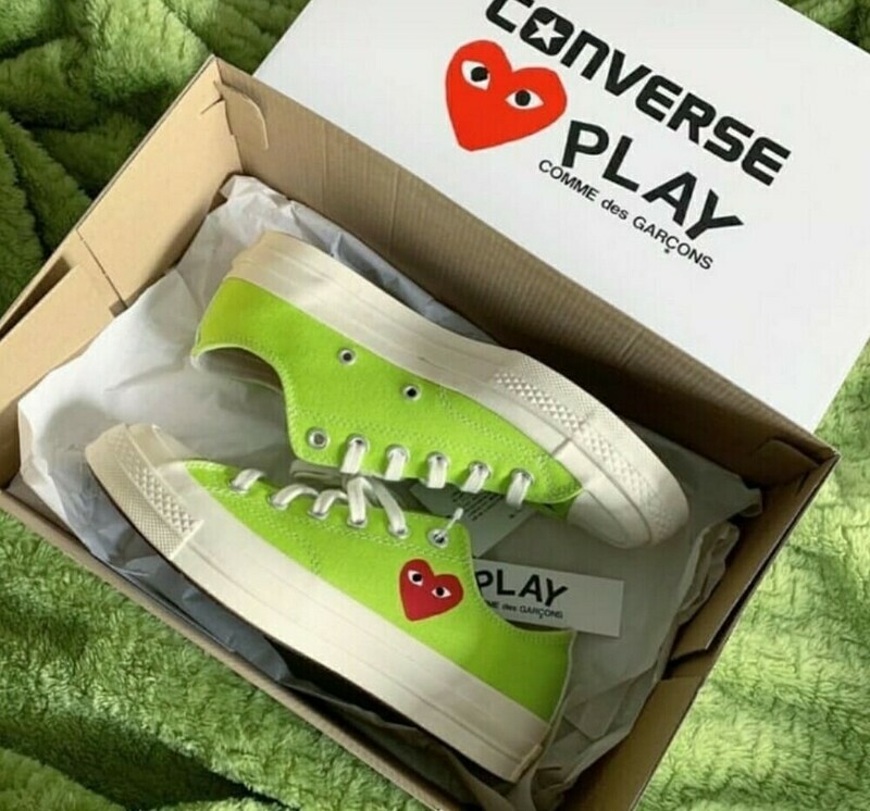 Converse Play Comme des Garcons low lime green