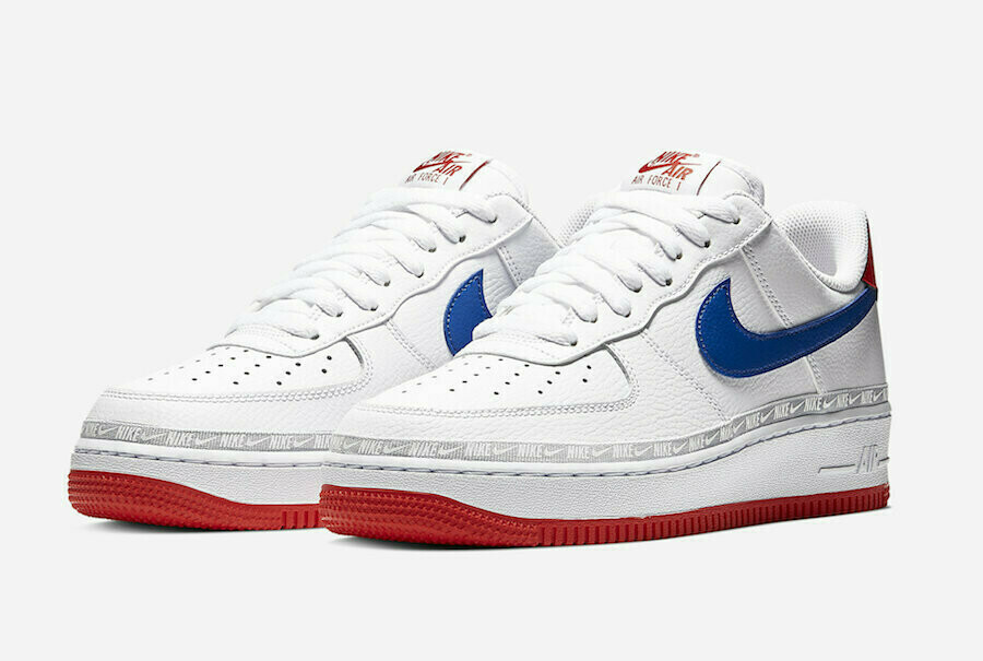 Nike air Force 1 overbranding white red blue